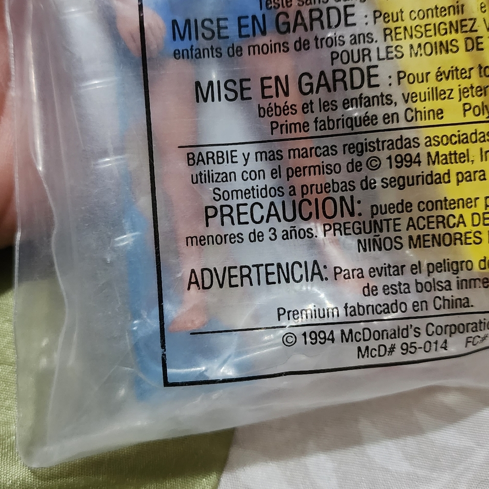 BARBIE 1995 mcdonalds happy meal toys (unopened) - Picture 5 of 13